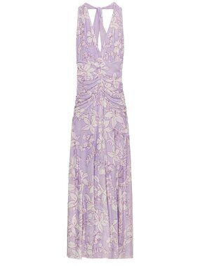 Zara Printed Tulle Maxi Dress - Lilac